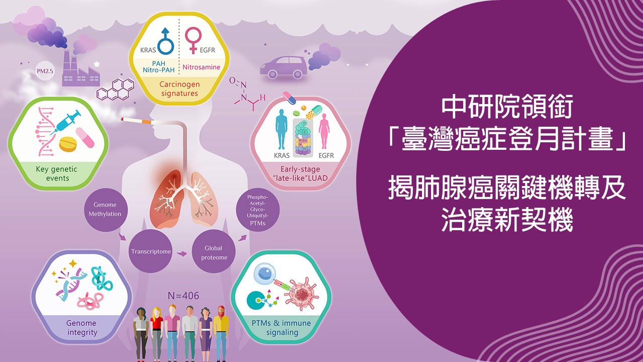 中研院領銜「臺灣癌症登月計畫」  揭肺腺癌關鍵機轉及治療新契機