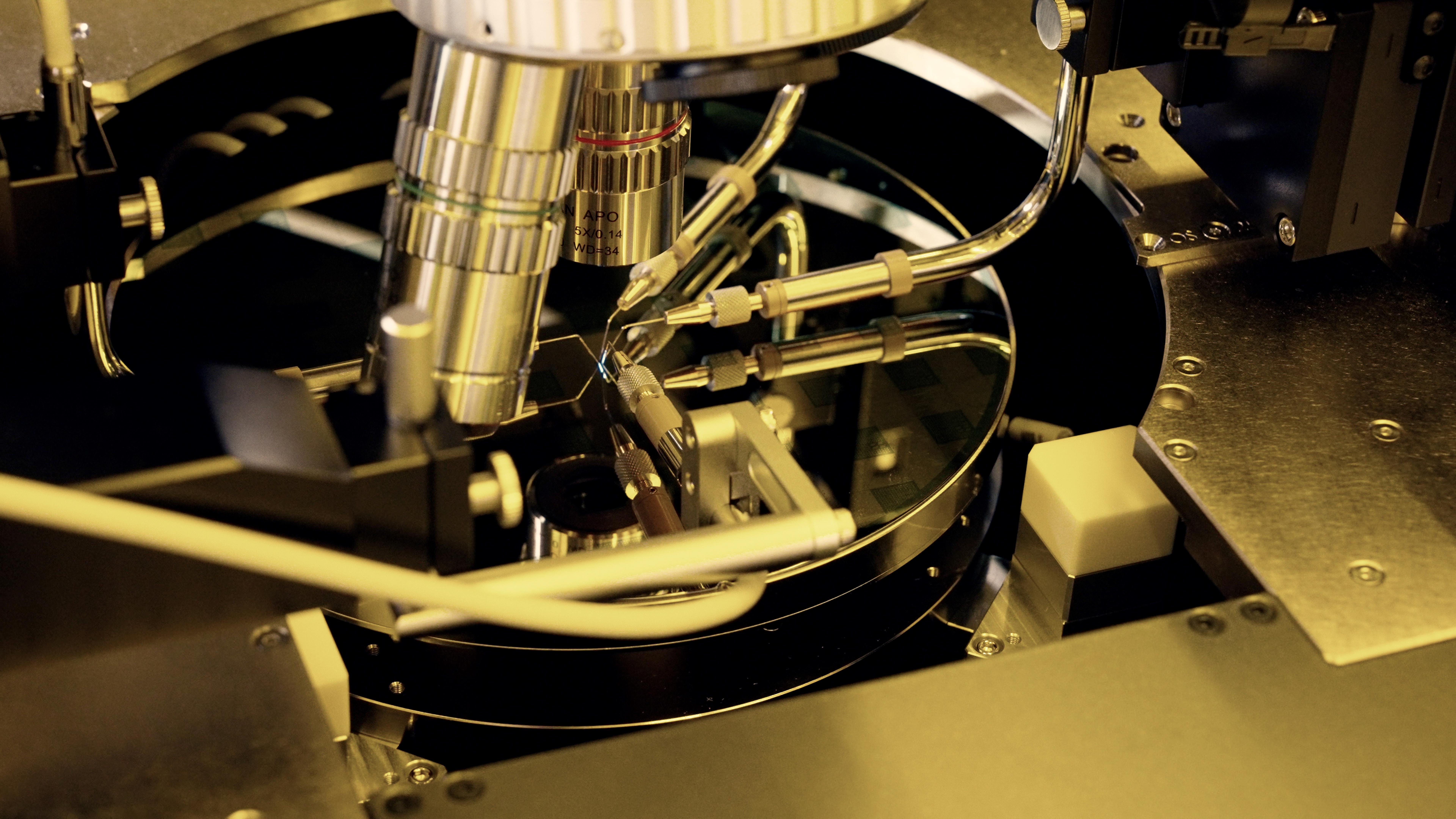 Electrical measurement setup for quantum chips.Photo credit Academia Sinica
