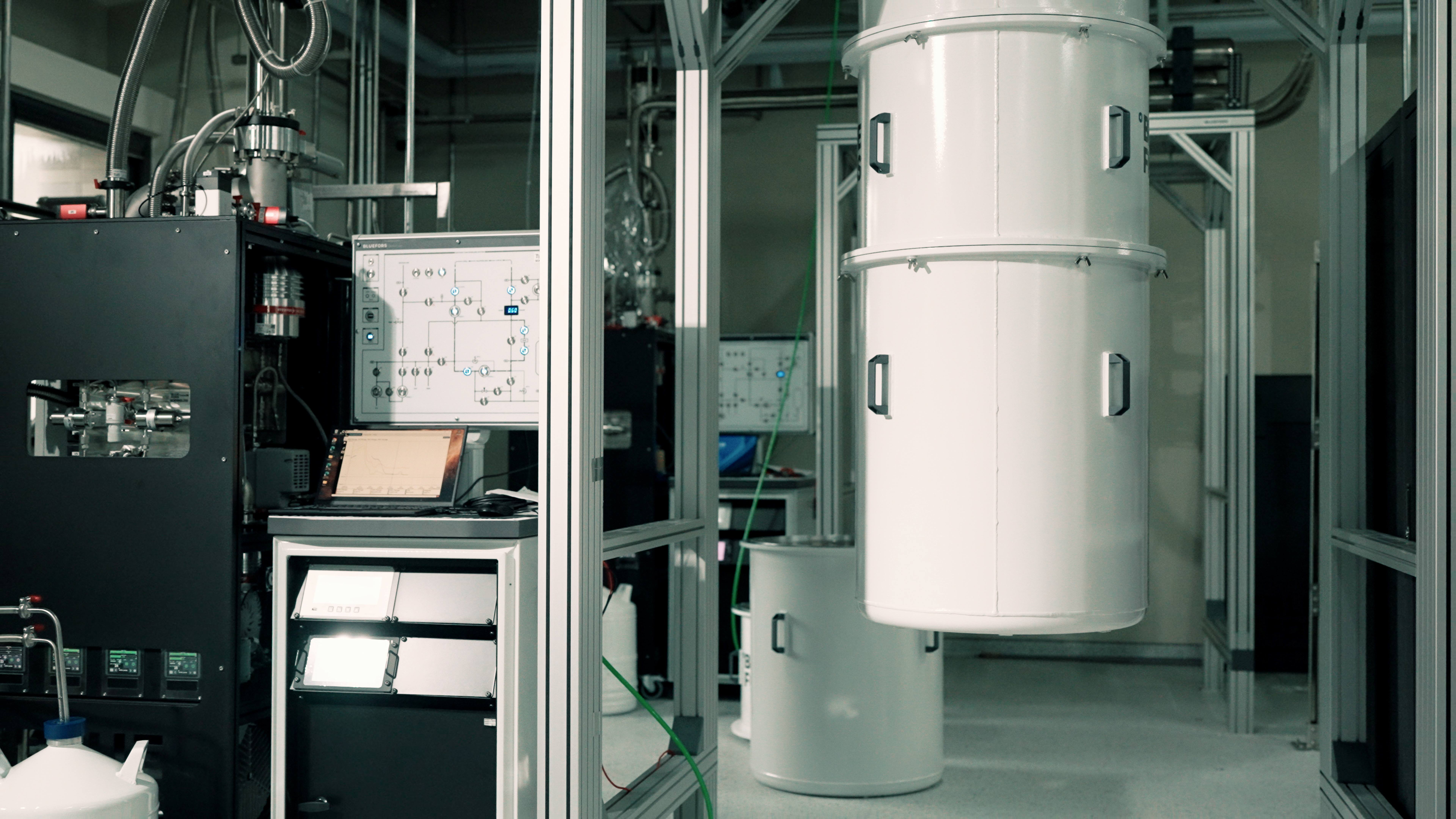 Full view of the dilution refrigerator.Photo credit Academia Sinica