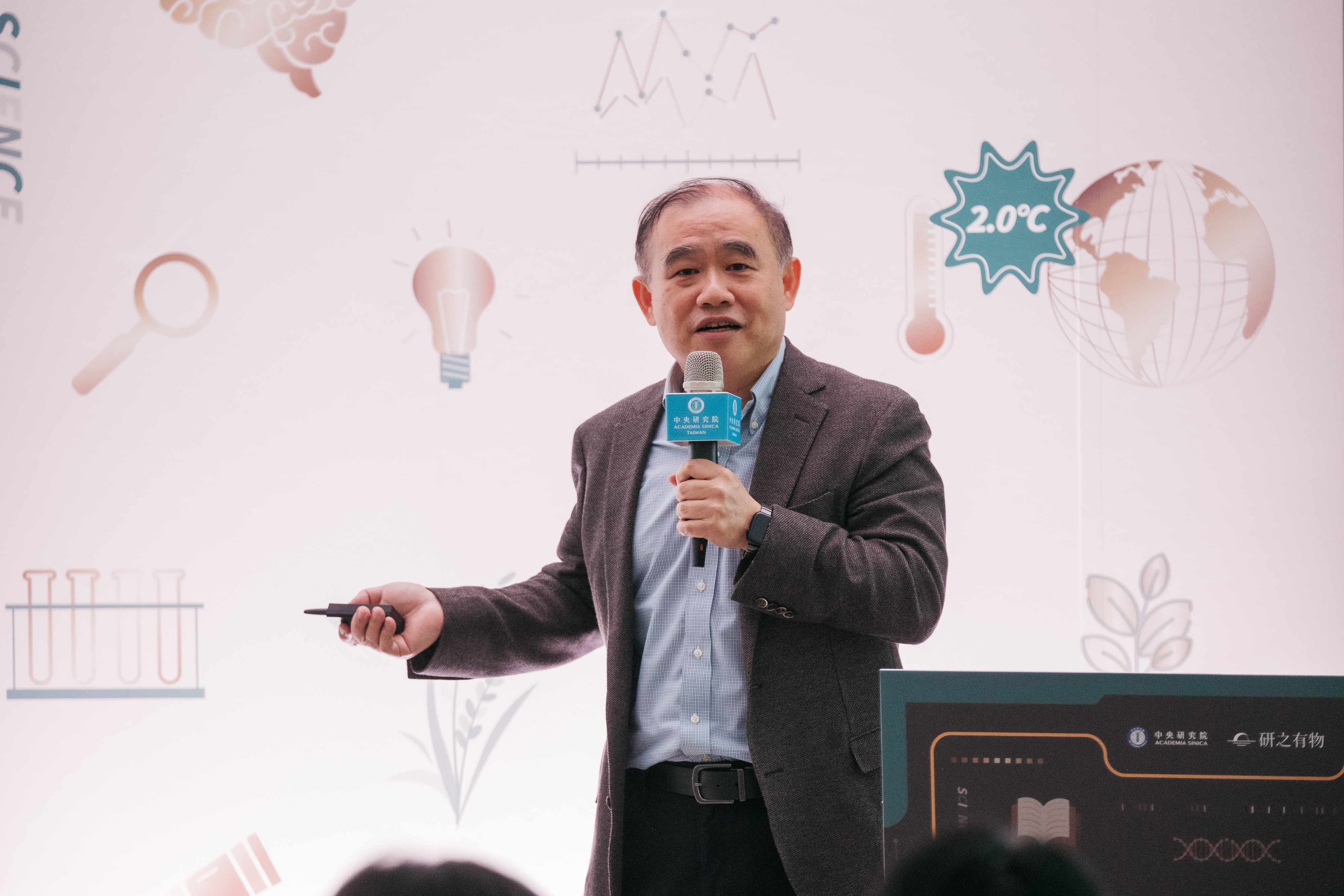 中研院農生中心葉國楨特聘研究員演講。（圖片來源：中央研究院）