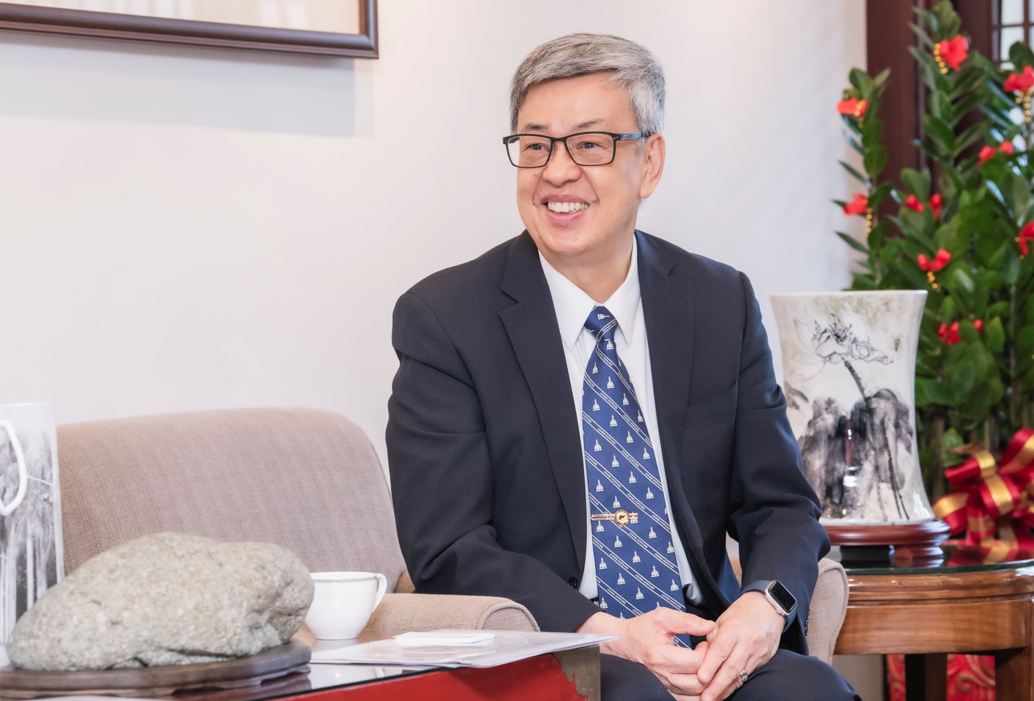 陳建仁院長接待中國醫藥大學團隊。（圖片來源：中央研究院）
