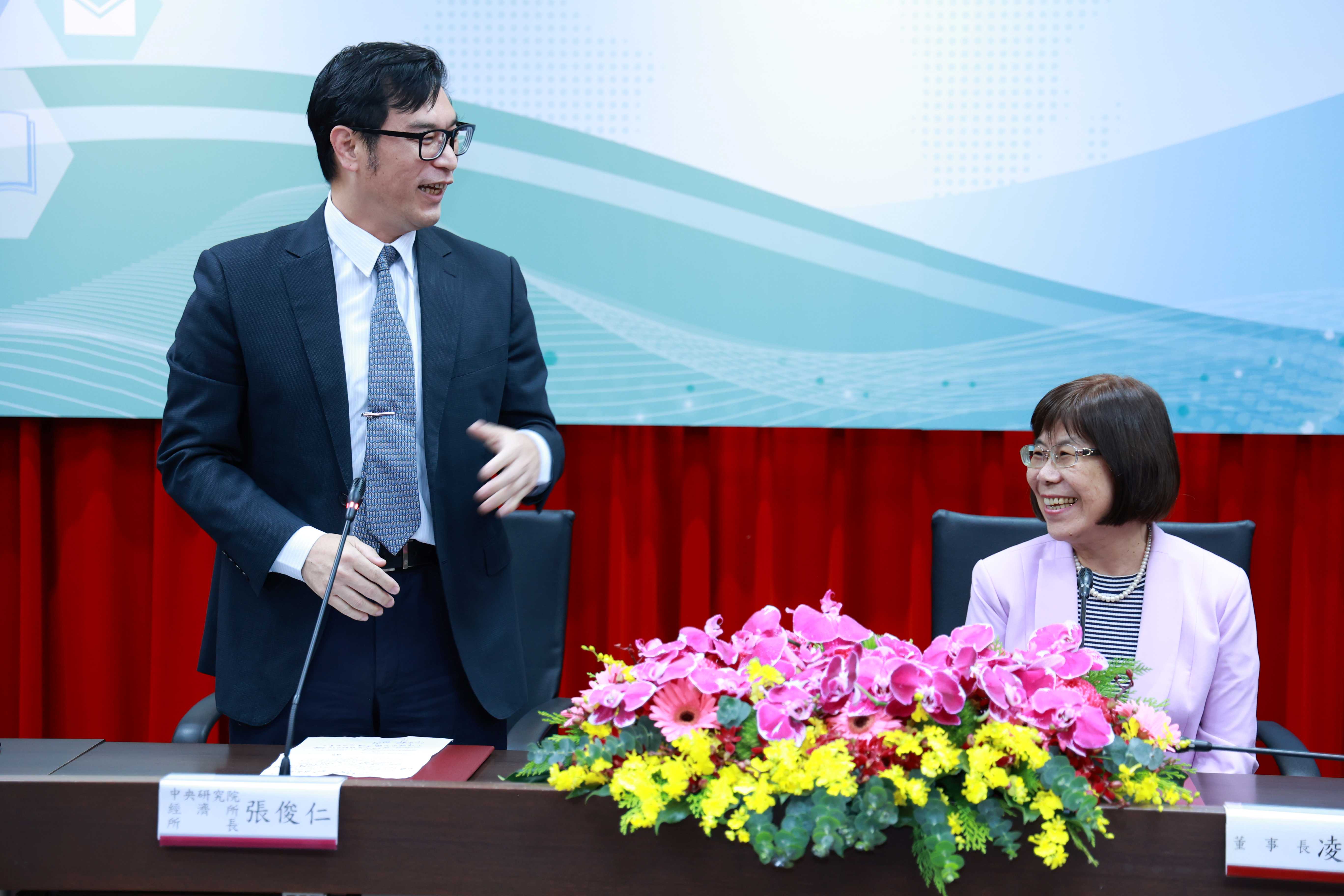 中研院經濟所張俊仁所長致詞。（圖片來源：臺灣銀行）